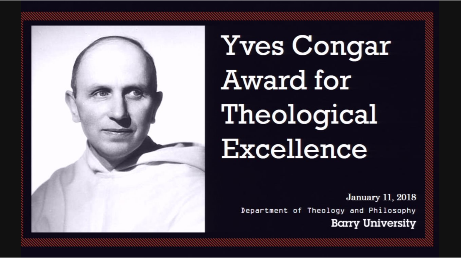 Yves Congar Award presentation